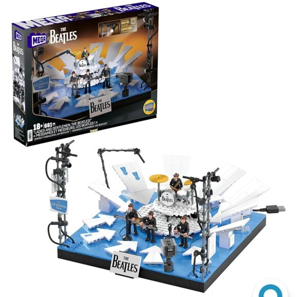 NIB MEGA The Beatles Building Set with 681 Pieces, 4 Poseable Action Figures - Picture 6 of 9